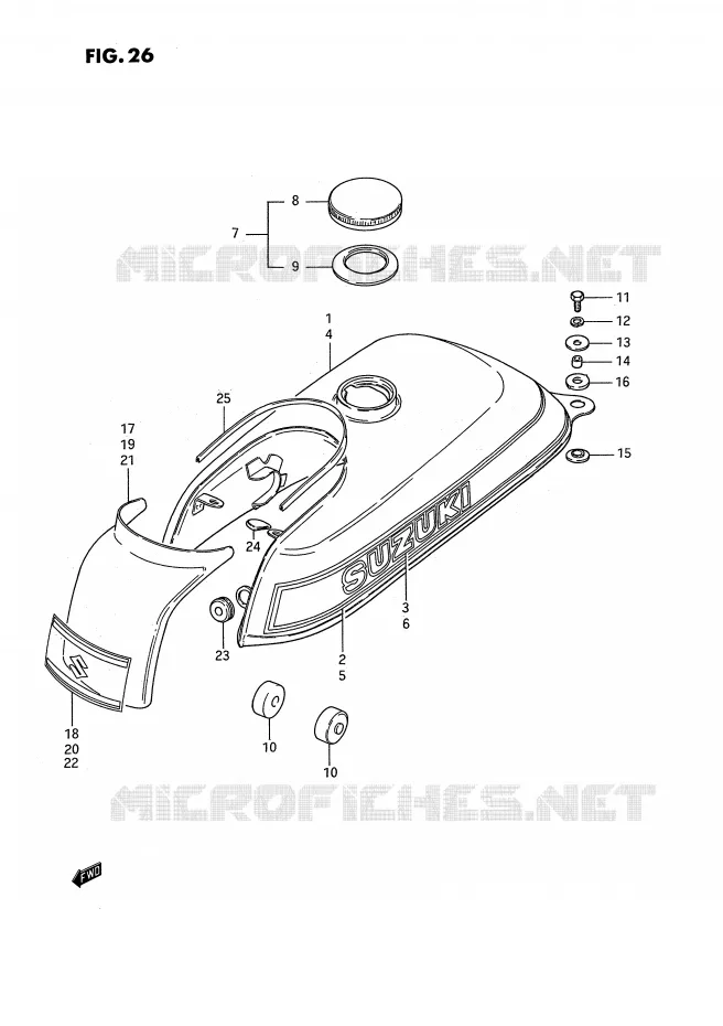 FUEL TANK (MODEL X, MODEL D E43) Suzuki MOTO 50 PV 1983  PV50D(E15)