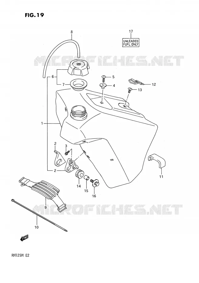 FUEL TANK Suzuki MOTO 125 RM 1991  RM125 M (E02,E04,E24)