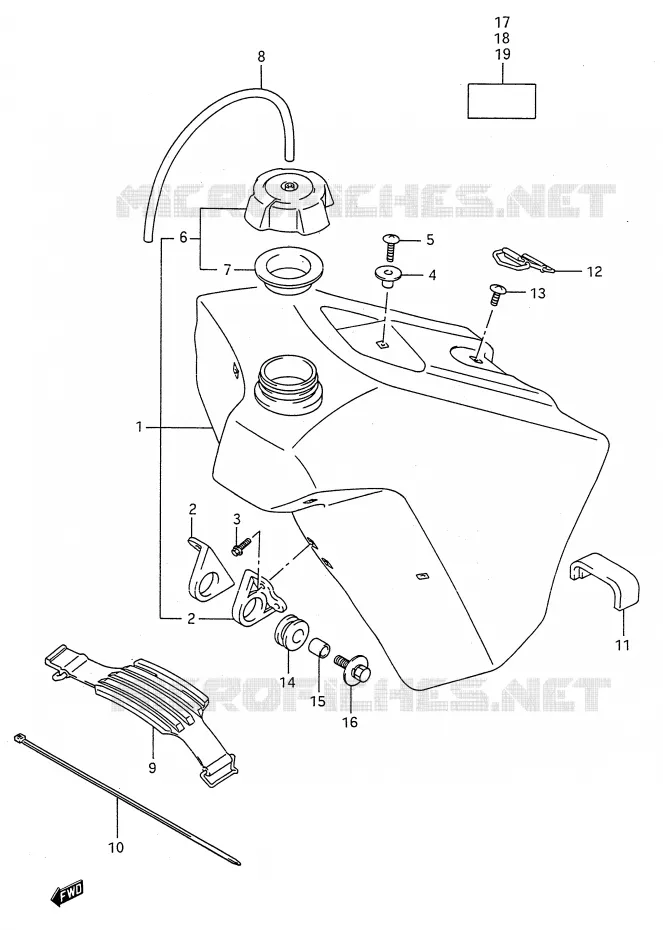 FUEL TANK Suzuki MOTO 125 RM 1991  RM125M(E28)