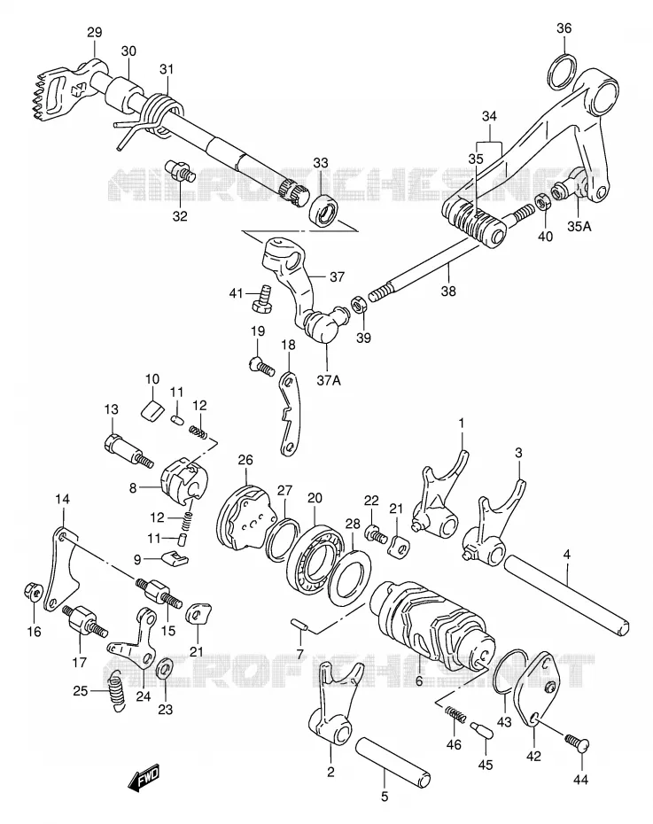 GEAR SHIFTING ASSY Suzuki MOTO 125 RG 1992  RG125FN(E18)