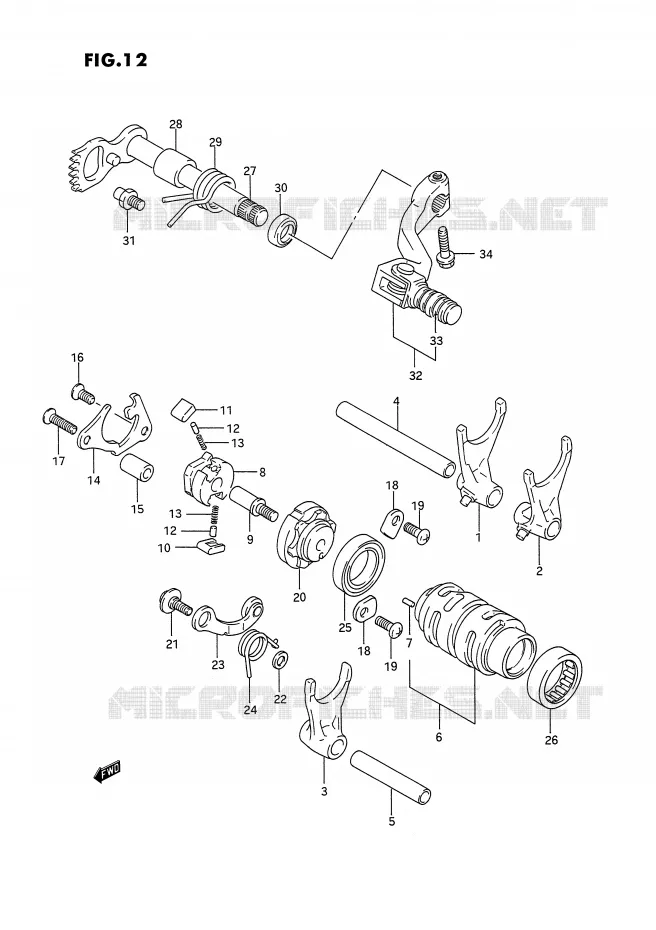 GEAR SHIFTING ASSY Suzuki MOTO 125 RM 1995  RM125S(E2)