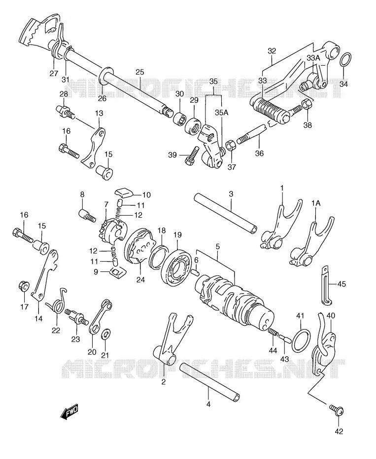 GEAR SHIFTING ASSY Suzuki MOTO 250 RG 1993  RGV250P(E24)