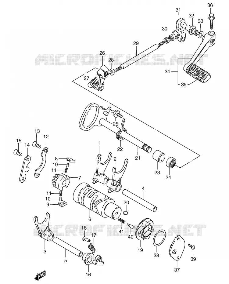 GEAR SHIFTING ASSY Suzuki MOTO 50 RG 1994  RG50R(E6)