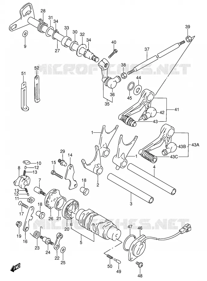 GEAR SHIFTING ASSY Suzuki MOTO 600 RF 1995  RF600RUS(E2)