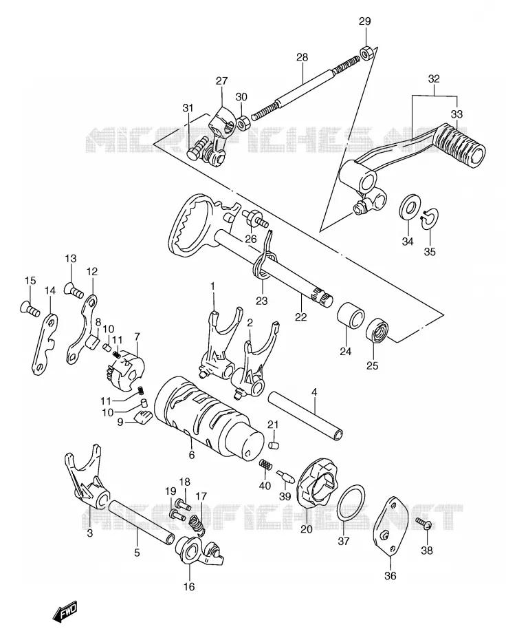 GEAR SHIFTING ASSY Suzuki MOTO 80 RG 1985  RG80CF(E4)