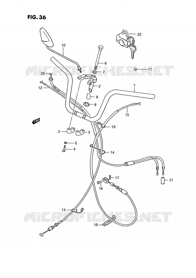 HANDLEBAR (E43) Suzuki MOTO 50 PV 1990  PV50L(E15)