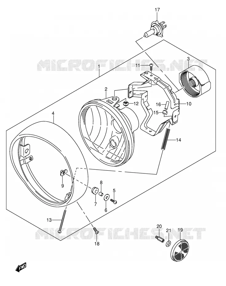 HEADLIGHT (E24) Suzuki MOTO 1500 INTRUDER 2006  VL1500K6(E2)