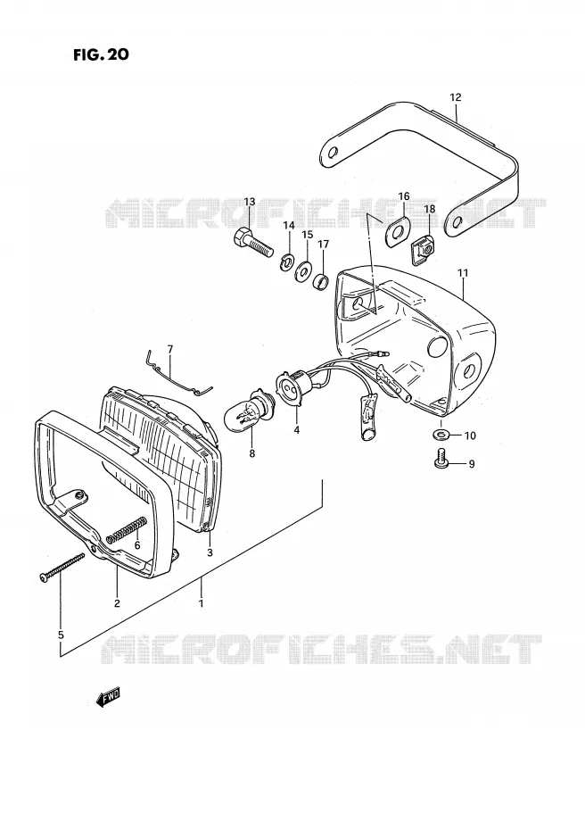 HEADLIGHT (E43) Suzuki MOTO 50 PV 1991  PV50M(E15)