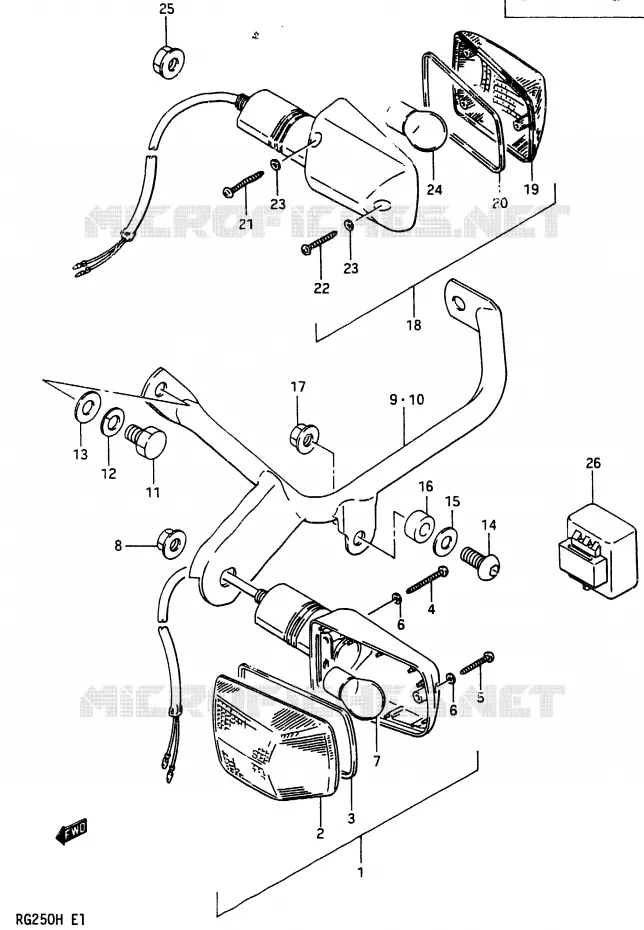 INDICATORS (E1,E6,E24) Suzuki MOTO 250 RG 1986  RG250G(G/H)