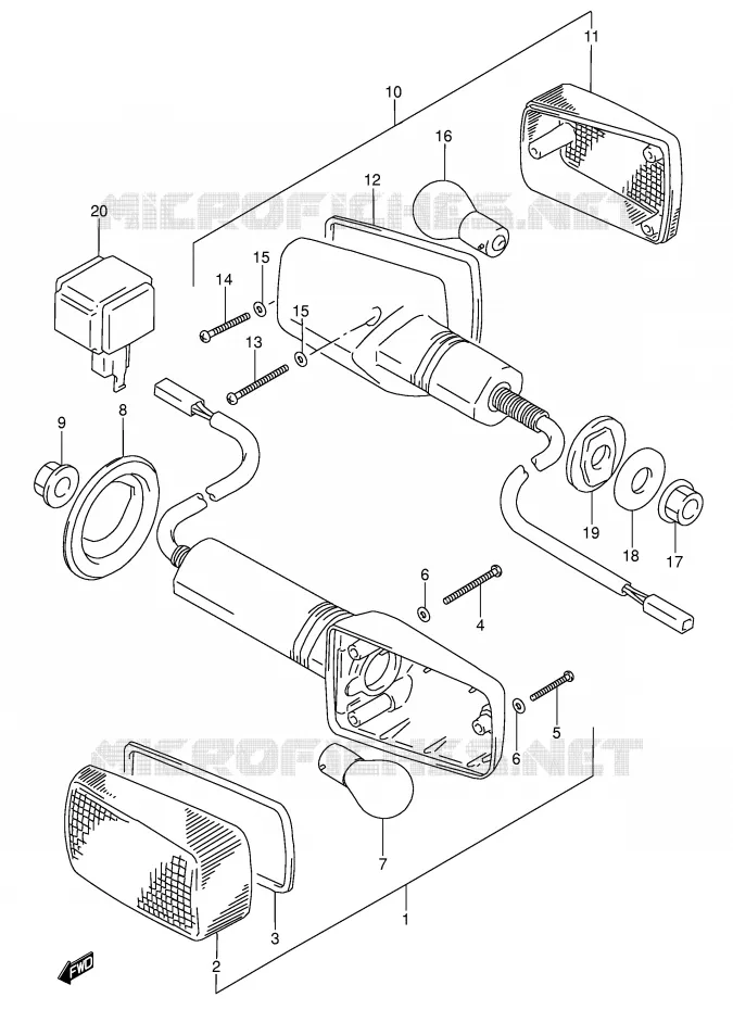 INDICATORS (MODEL T/V) Suzuki MOTO 600 RF 1995  RF600RUS(E2)