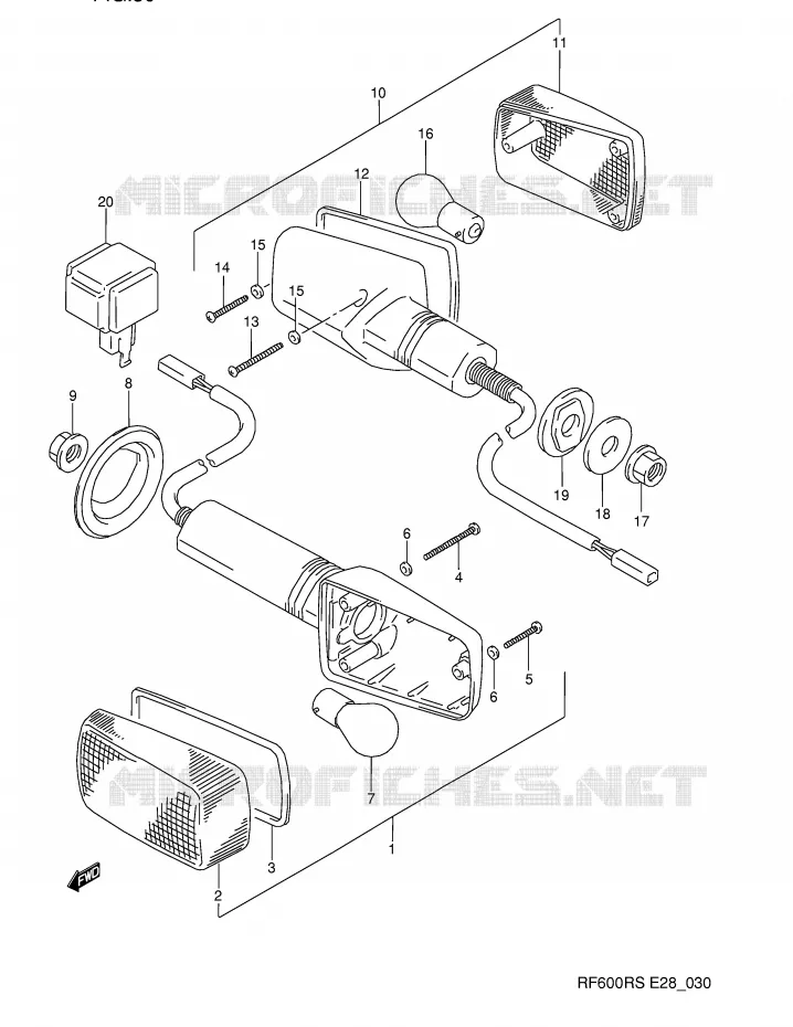 INDICATORS Suzuki MOTO 600 RF 1994  RF600RR(E28)