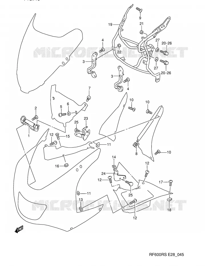 INSTALLATION PARTS Suzuki MOTO 600 RF 1994  RF600RR(E28)