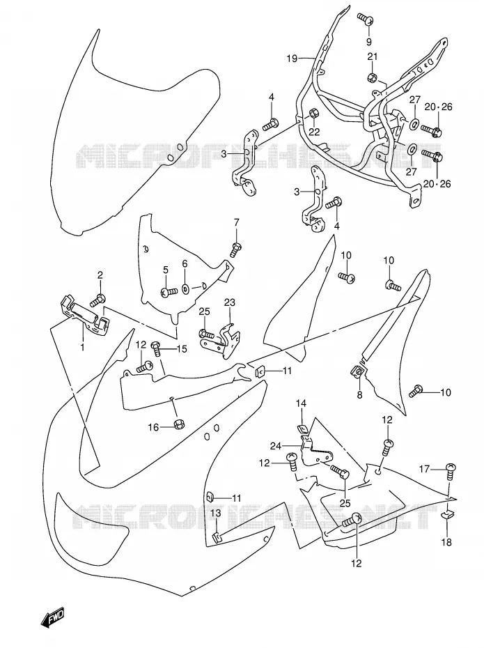 INSTALLATION PARTS Suzuki MOTO 600 RF 1996  RF600RT(E2)