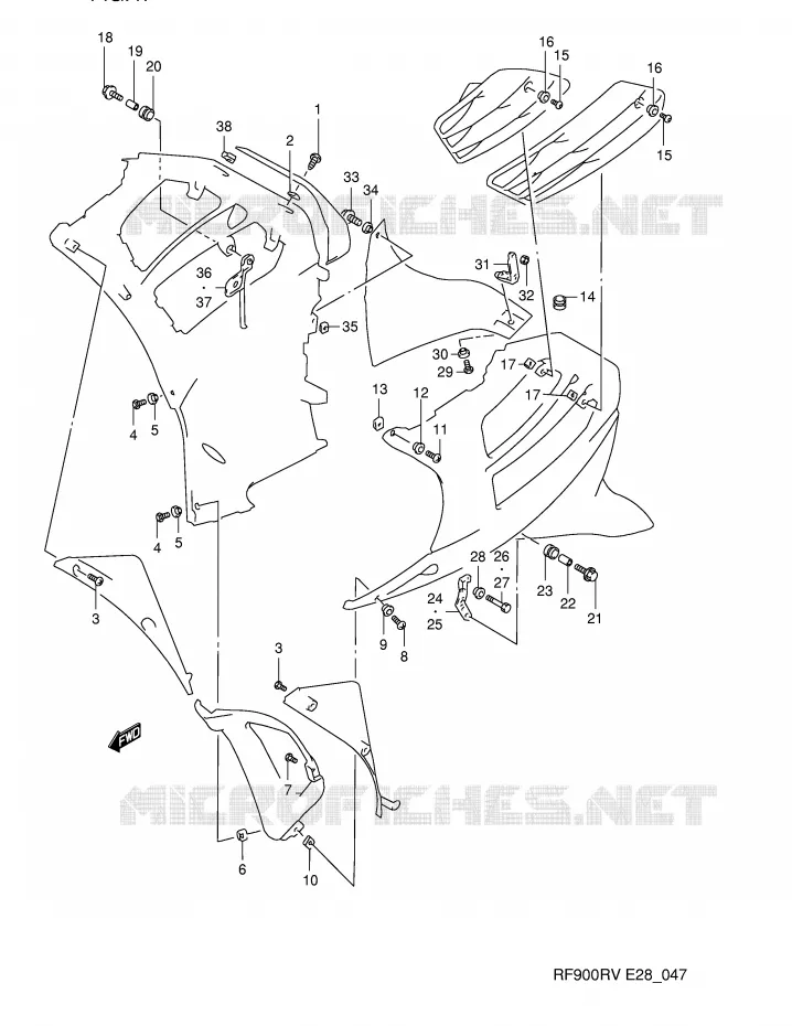 INSTALLATION PARTS Suzuki MOTO 900 RF 1994  RF900RR(E28)