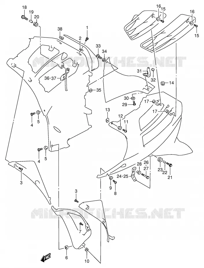 INSTALLATION PARTS Suzuki MOTO 900 RF 1995  RF900RS2(E2)