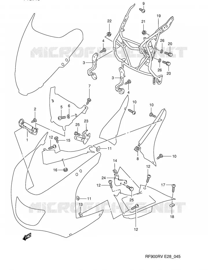 INSTALLATION PARTS Suzuki MOTO 900 RF 1997  RF900RV(E28)