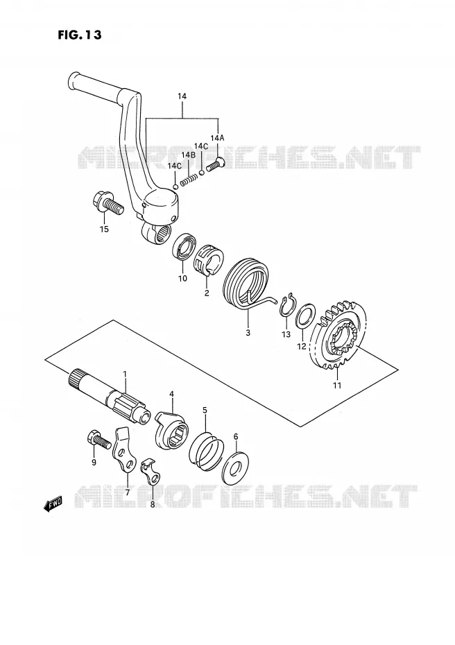 KICK STARTER Suzuki MOTO 125 RM 1995  RM125S(E3)