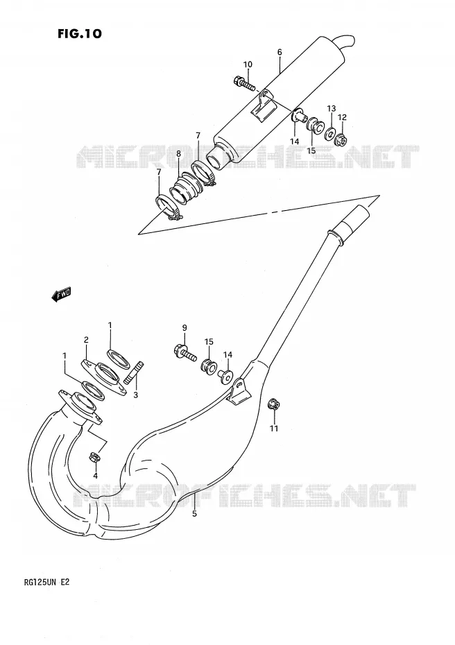 MUFFLER Suzuki MOTO 125 RG 1992  RG125UN(E2)