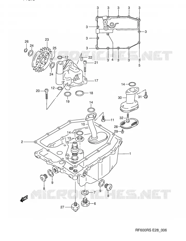 OIL PAN - OIL PUMP Suzuki MOTO 600 RF 1993  RF600RP(E28)