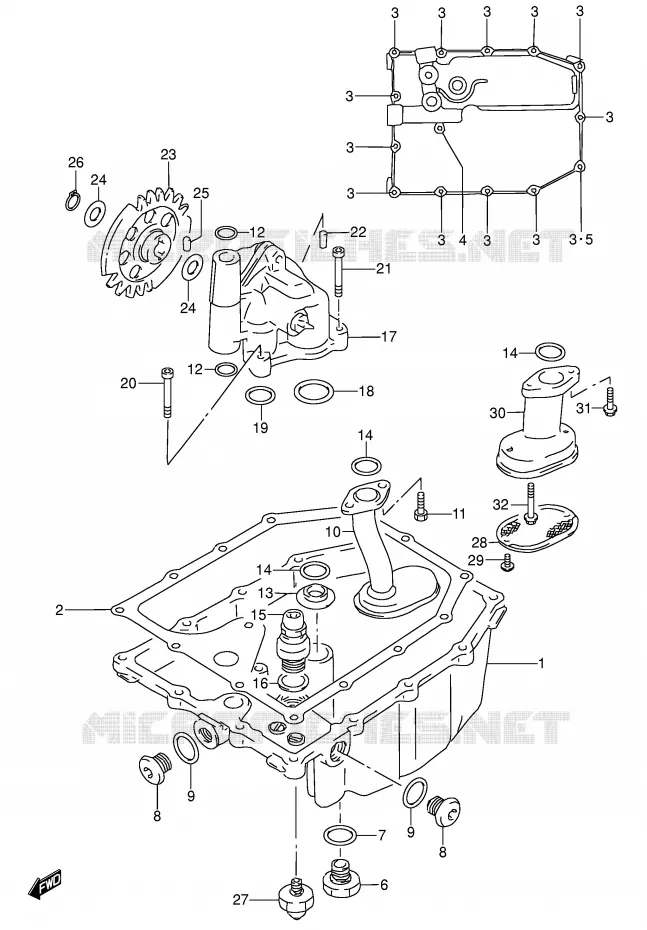 OIL PAN - OIL PUMP Suzuki MOTO 600 RF 1993  RF600RUP(E2)