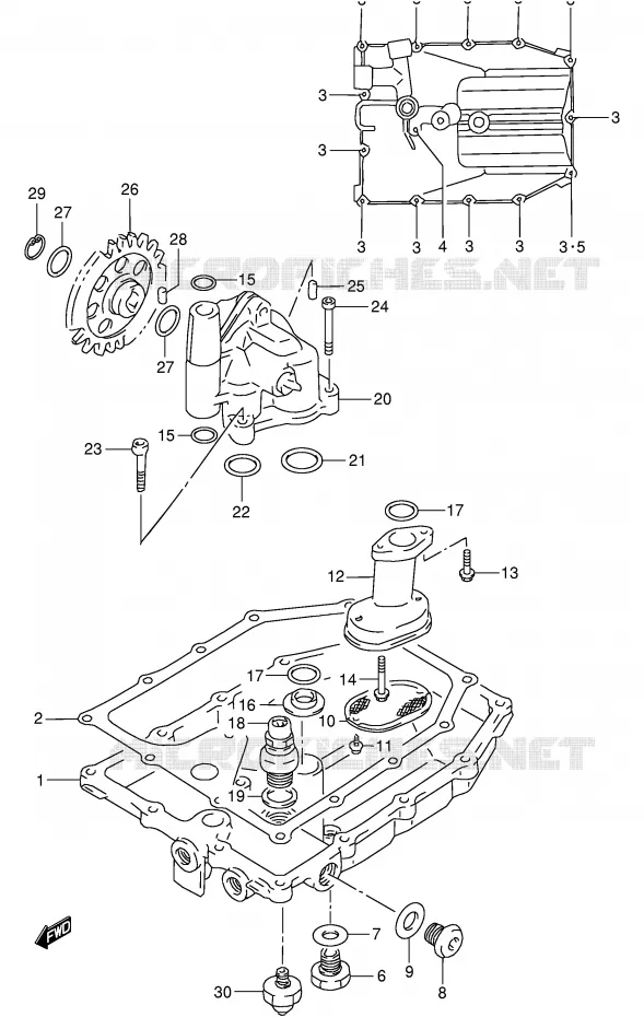OIL PAN - OIL PUMP Suzuki MOTO 900 RF 1995  RF900RS2(E2)