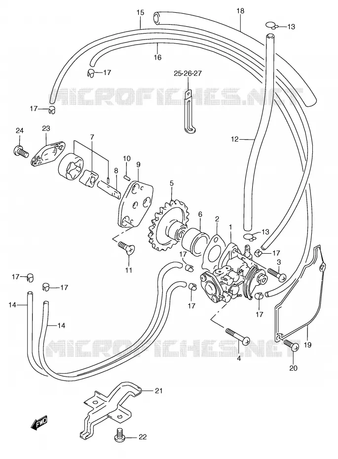 OIL PUMP Suzuki MOTO 250 RG 1992  RGV250N(E24)