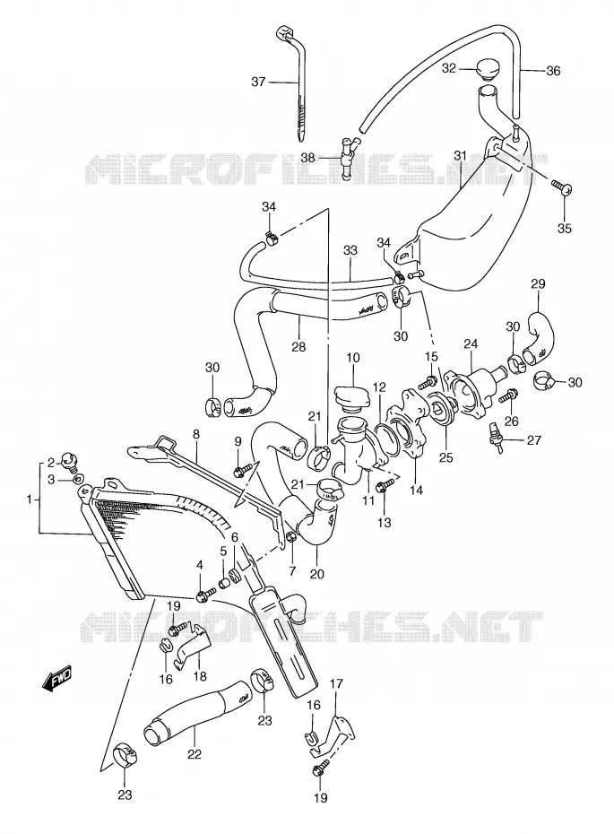 RADIATOR Suzuki MOTO 250 RG 1992  RGV250N(E24)