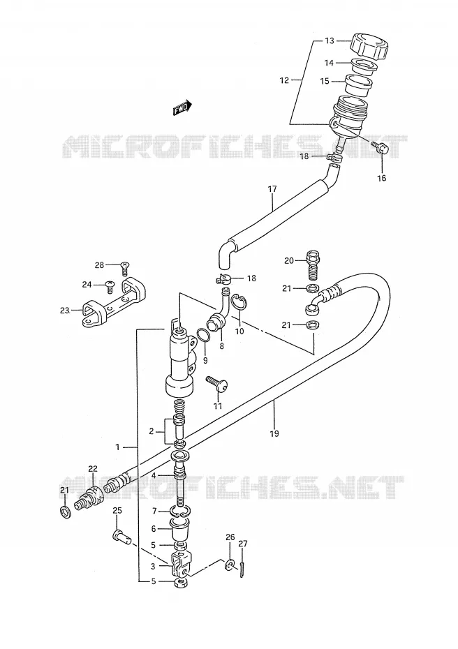 REAR BRAKE MASTER CYLINDER (MODEL K) Suzuki MOTO 250 RM 1992  RM250N(E28)