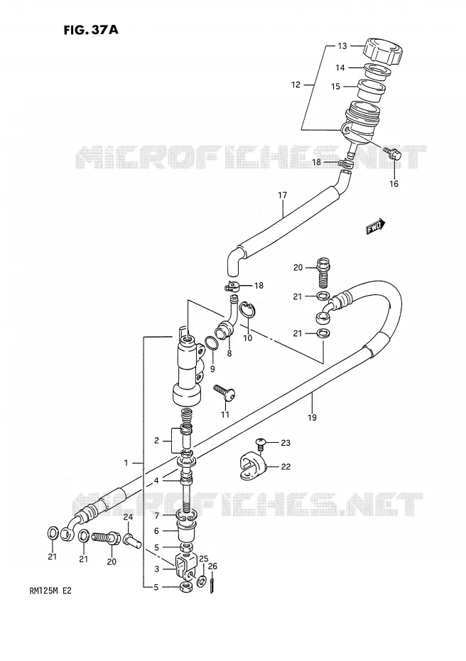 REAR BRAKE MASTER CYLINDER (MODEL L) Suzuki MOTO 125 RM 1990  RM125L(E2)