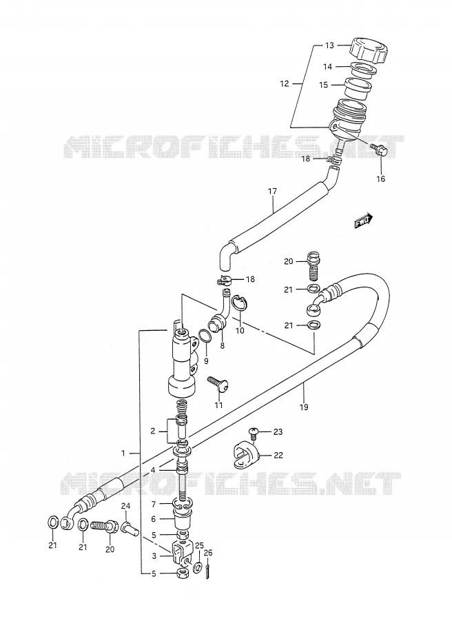 REAR BRAKE MASTER CYLINDER (MODEL L) Suzuki MOTO 250 RM 1992  RM250N(E28)