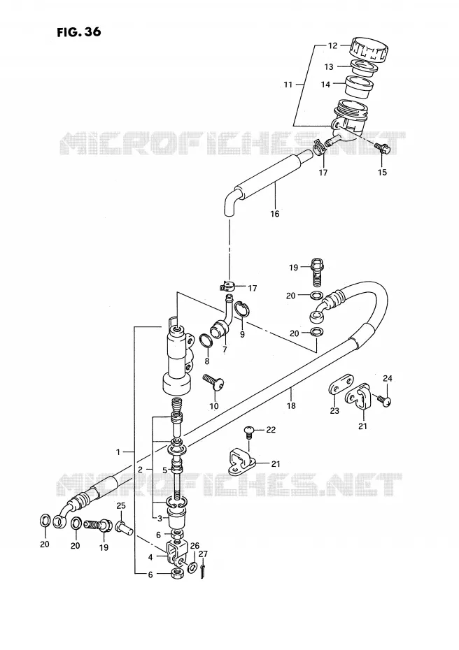 REAR BRAKE MASTER CYLINDER (MODEL N) Suzuki MOTO 125 RM 1994  RM125R(E3)