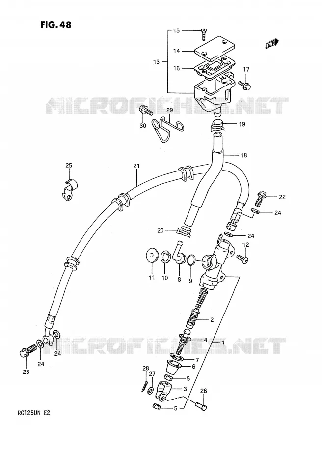 REAR BRAKE MASTER CYLINDER Suzuki MOTO 125 RG 1992  RG125UN(E2)