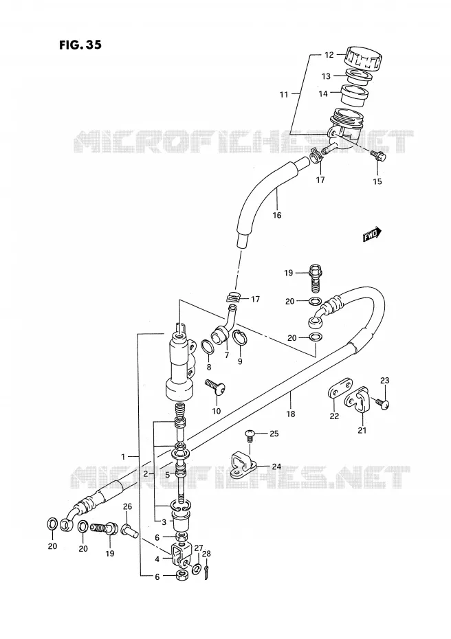 REAR BRAKE MASTER CYLINDER Suzuki MOTO 250 RM 1993  RM250P(E2)