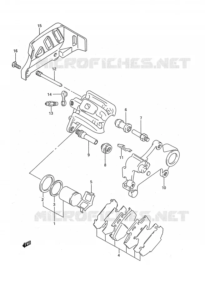 REAR CALIPER (MODEL S) Suzuki MOTO 125 RM 1995  RM125S(E28)