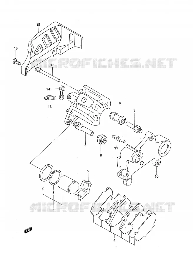 REAR CALIPER (MODEL S) Suzuki MOTO 250 RM 1995  RM250S(E28)