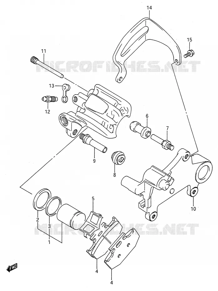 REAR CALIPERS (MODEL K) Suzuki MOTO 125 RM 1989  RM125K(E28)