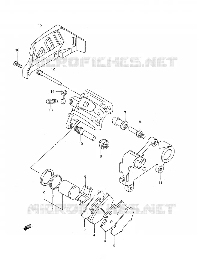 REAR CALIPERS (MODEL M) Suzuki MOTO 250 RM 1992  RM250 N (E03,E28,E33)