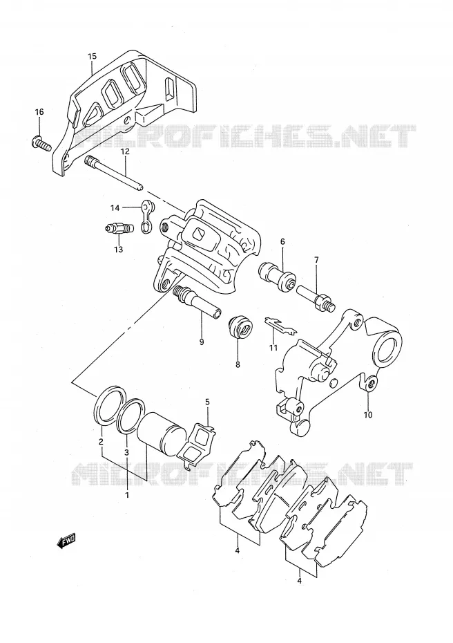 REAR CALIPERS (MODEL N) Suzuki MOTO 125 RM 1992  RM125N(E28)