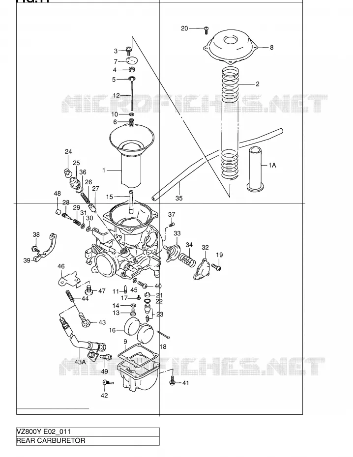 REAR CARBURETOR Suzuki MOTO 800 MARAUDER 2000  VZ800Y(E2)