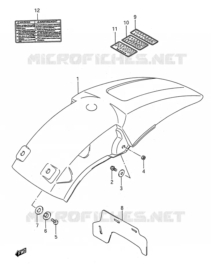 REAR FENDER Suzuki MOTO 125 RM 1991  RM125M(E28)