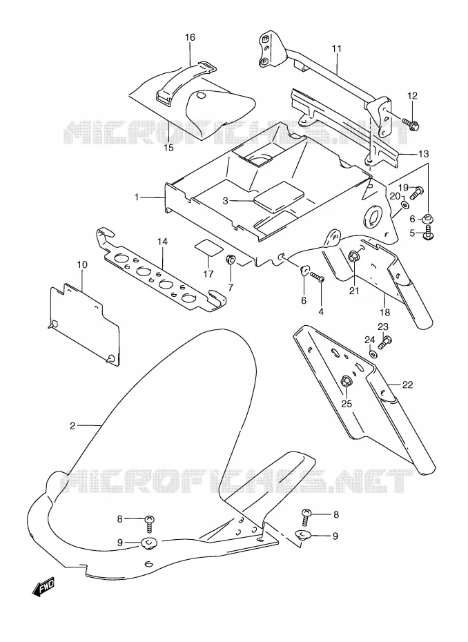 REAR FENDER Suzuki MOTO 250 RG 1994  RGV250R(E24)