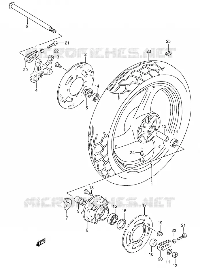 REAR WHEEL Suzuki MOTO 125 RG 1992  RG125FN(E18)