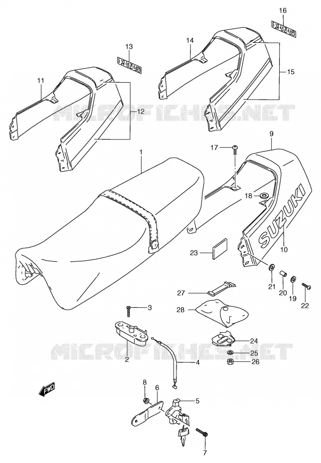 SEAT (MODEL J) Suzuki MOTO 80 RG 1988  RG80J(E4)
