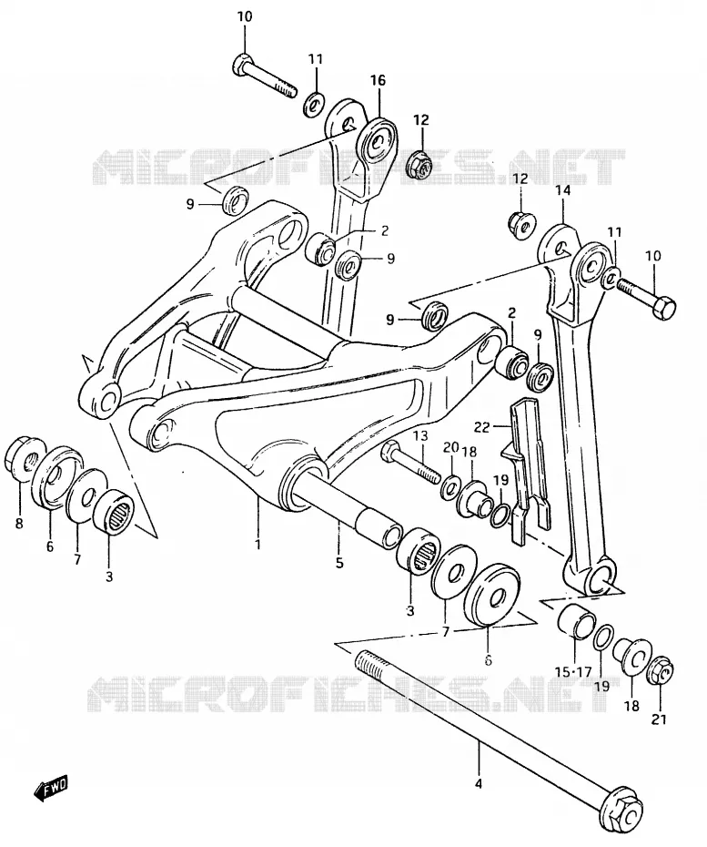 SHOCK ABSORBER LINKAGE (MODEL D) Suzuki MOTO 500 RM 1983  RM500D(D/E)