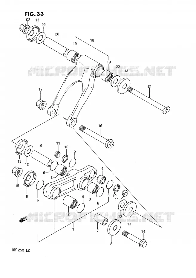 SHOCK ABSORBER LINKAGE (MODEL K) Suzuki MOTO 125 RM 1989  RM125K(E2)