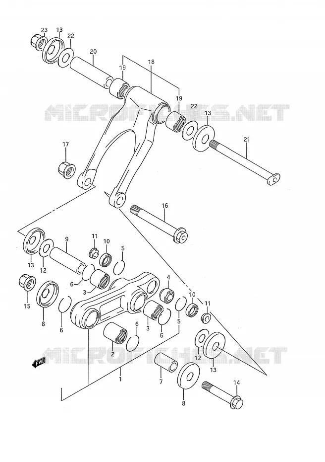 SHOCK ABSORBER LINKAGE (MODEL K) Suzuki MOTO 250 RM 1992  RM250 N (E03,E28,E33)