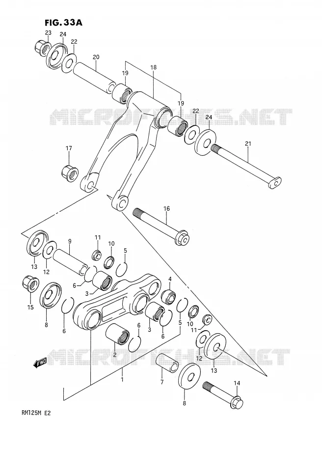 SHOCK ABSORBER LINKAGE (MODEL L) Suzuki MOTO 125 RM 1990  RM125L(E2)