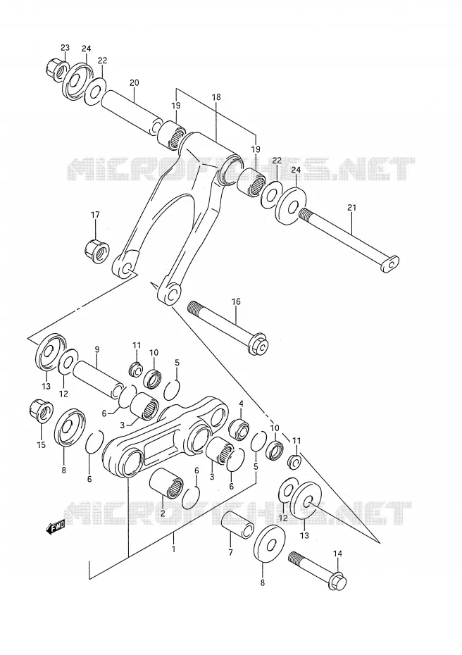 SHOCK ABSORBER LINKAGE (MODEL L) Suzuki MOTO 250 RM 1989  RM250K(E28)