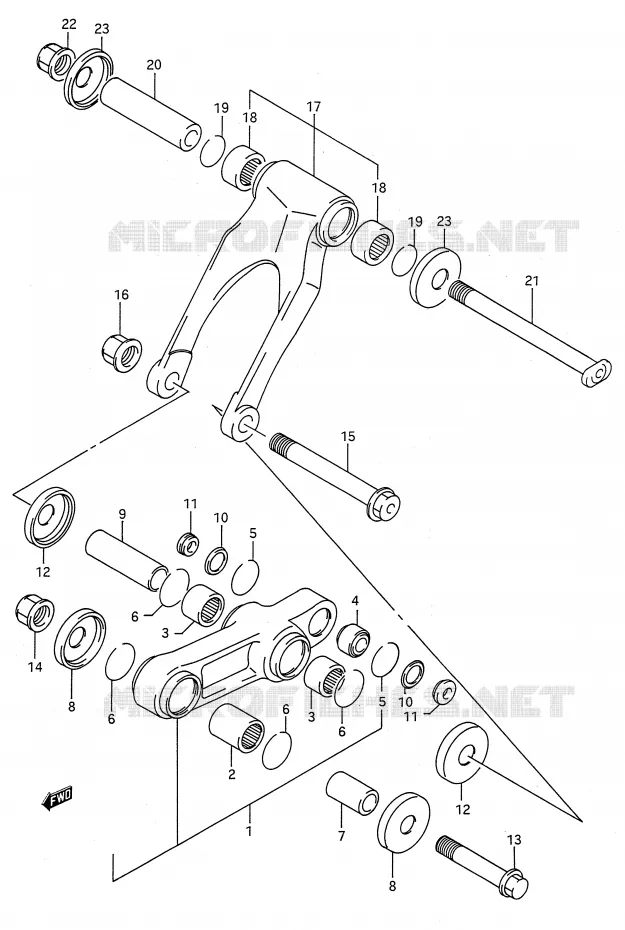 SHOCK ABSORBER LINKAGE (MODEL M) Suzuki MOTO 125 RM 1990  RM125L(E28)