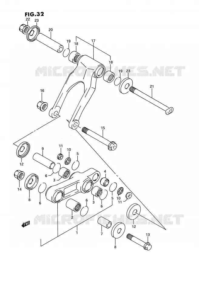 SHOCK ABSORBER LINKAGE (MODEL N) Suzuki MOTO 125 RM 1992  RM125N(E3)